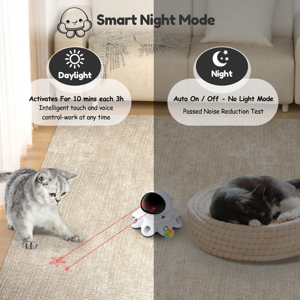 Best ORSDA Cat Laser Toy, 2-in-1 Interactive Automatic Motion Activated Moving 8