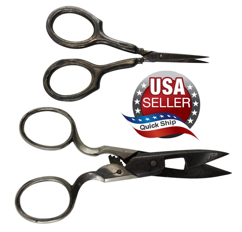 Antique Sterling Handle Embroidery & German Gear Adjustable Button Hole Scissors