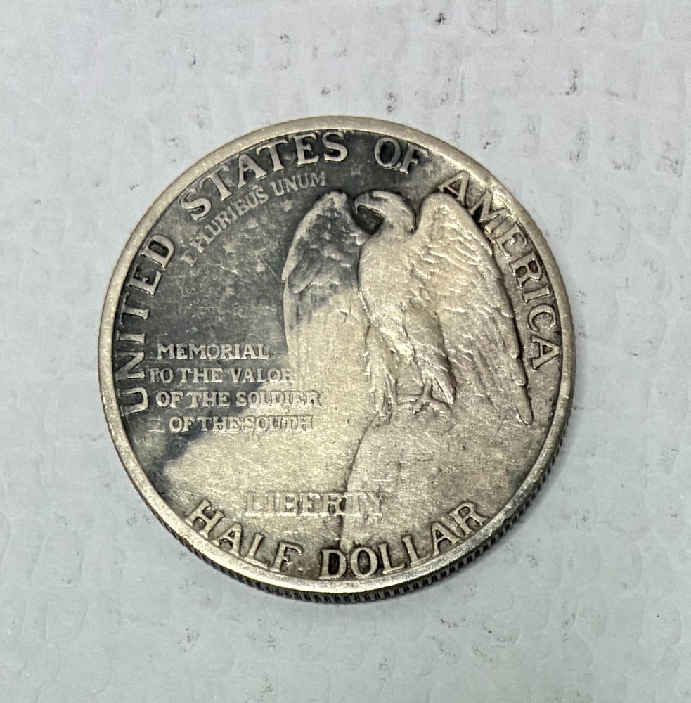 1925 Stone Mountain Silver Commemorative Half Dollar, VF, Darkly Toned