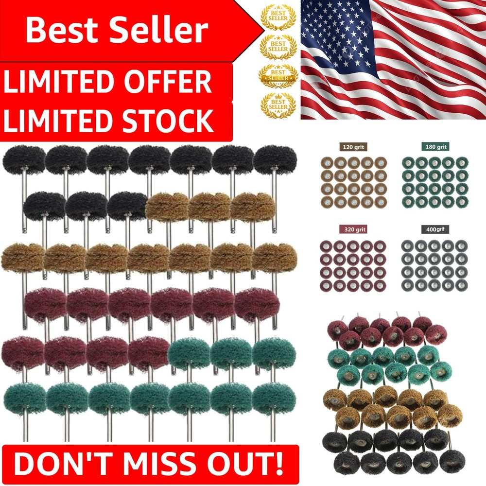 1-Inch Buffing Wheels Set - 40 Pieces with Varied Grits for DIY Projects