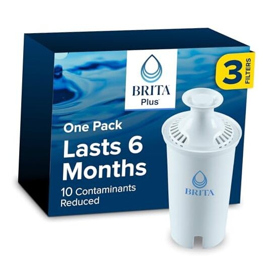 Plus Water Filter, BPA-Free, High-Density Replacement Filter for 3 Count
