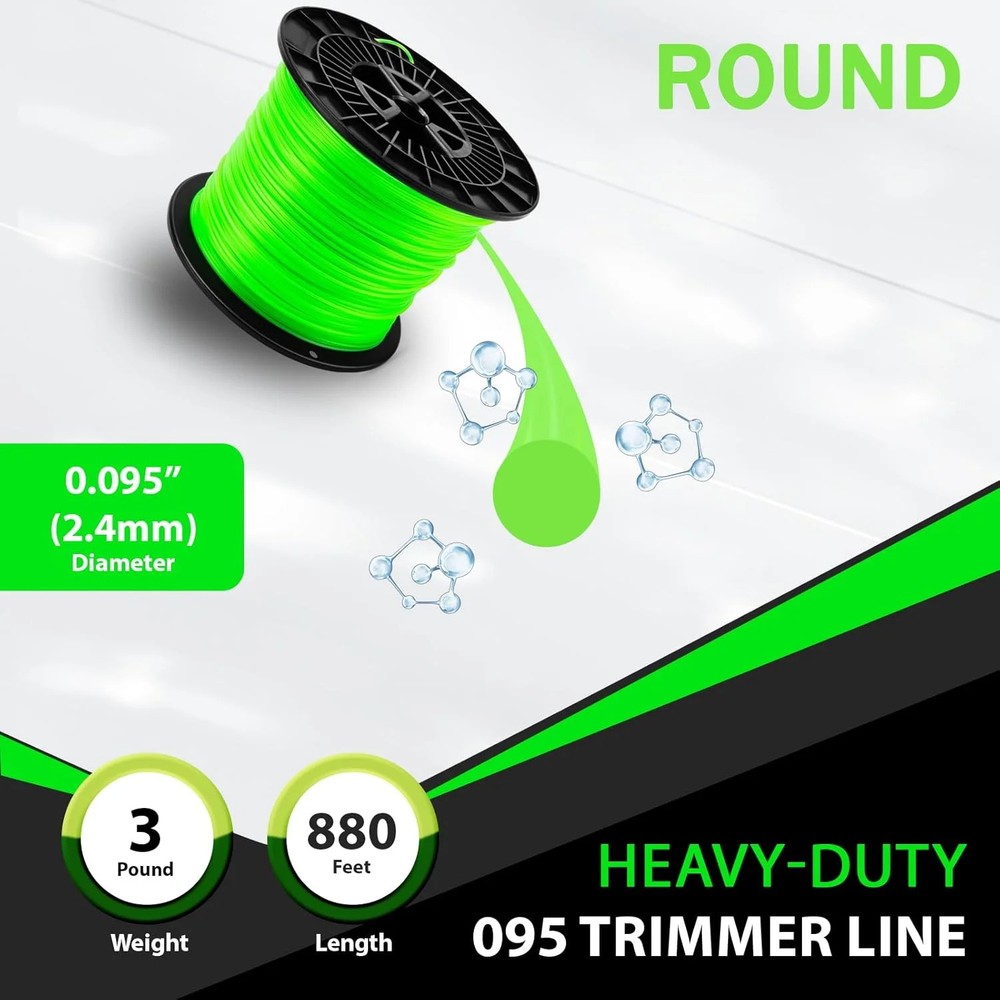 095 Trimmer Line Heavy Duty, Weed Eater String .095, String Trimmer Line .0