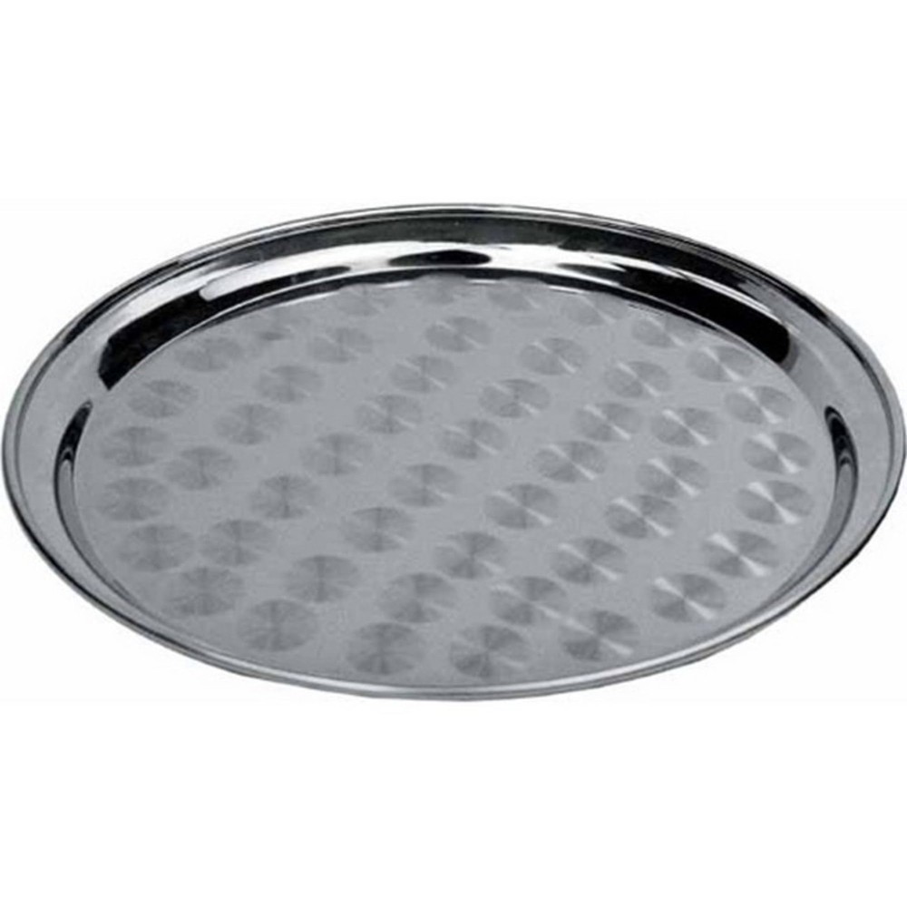 Round Tray with Swirl Pattern 14-Inch Stainless Steel