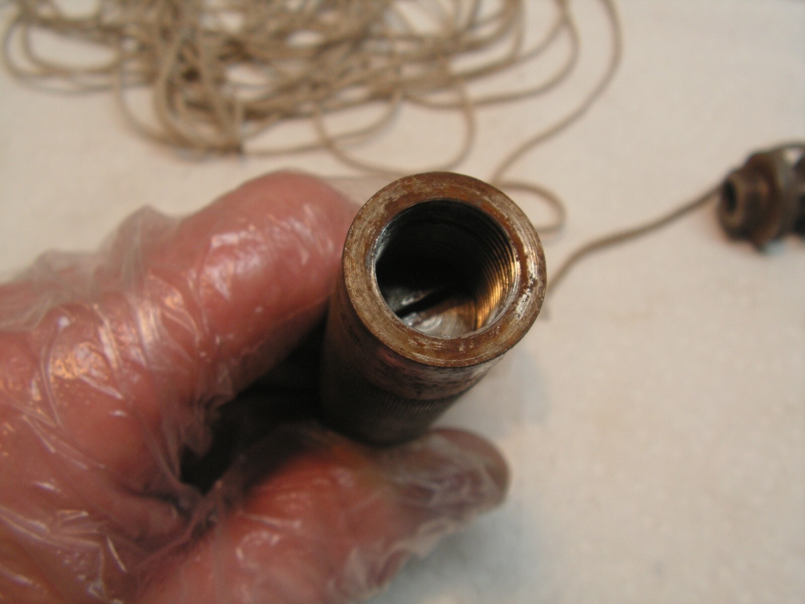 EMPTY NO MERCURY Vintage L.S. Starrett No. 87 Plumb Bob With Cord 27'