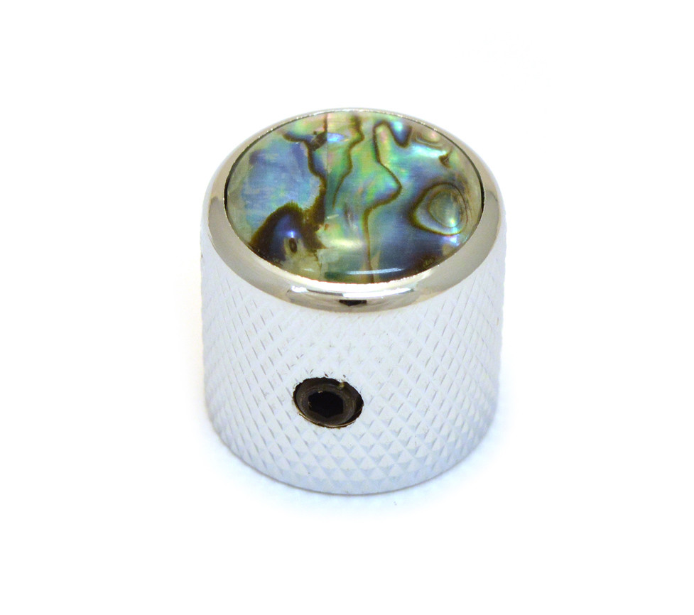 K-MDAB-C (1) Chrome/Abalone Metal Dome Knobs Guitar/Bass