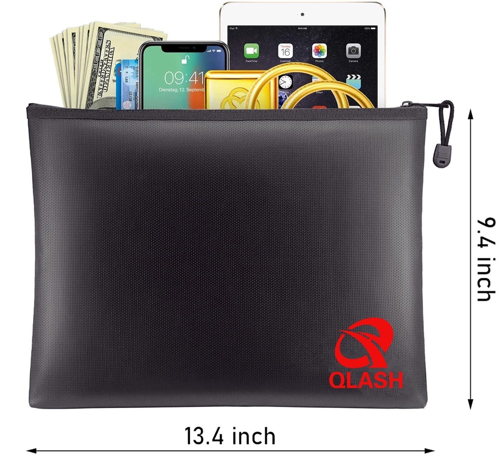 Fireproof Water Resistant Money Bag Upgrade Envelope Document File Pouch Case US