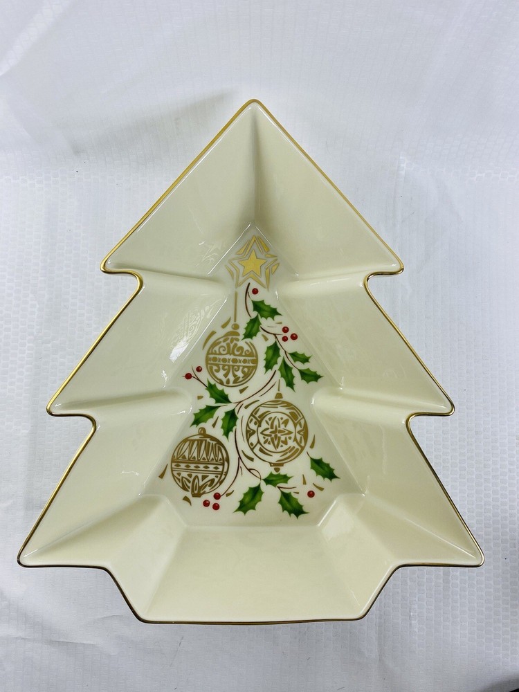 Lenox HOLIDAY DIMMENSIONS Christmas Dazzle Tree DEEP Serving Dish