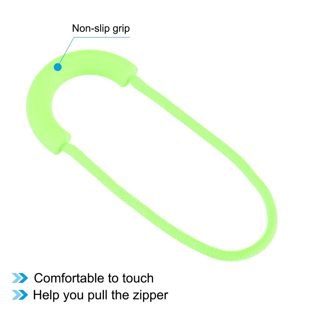 Zipper Pulls Replacement, 15 Pack Extension Cord Handle, Fluorescent Green