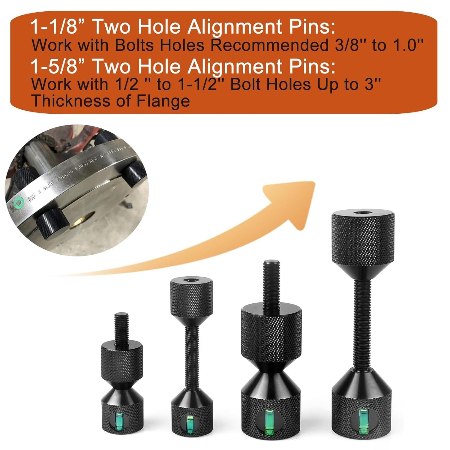 Flange Two Hole Pin 1-1/8'' 1-5/8'' Detachable Flange Double Hole Pin with level