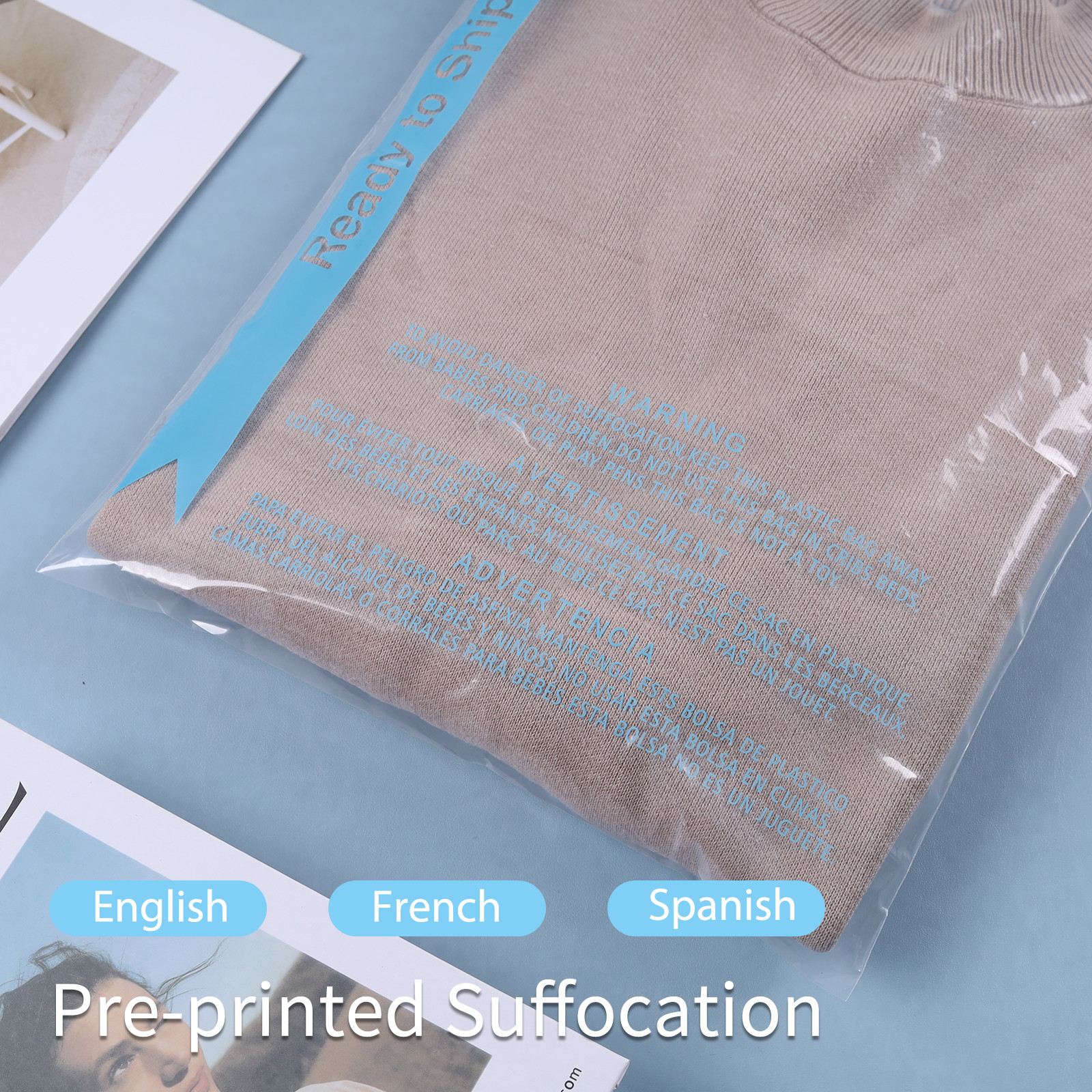 Clear Poly Bags with Suffocation Warning - 6x9,8x10,9x12,11x14,12x15,14x20,18x24