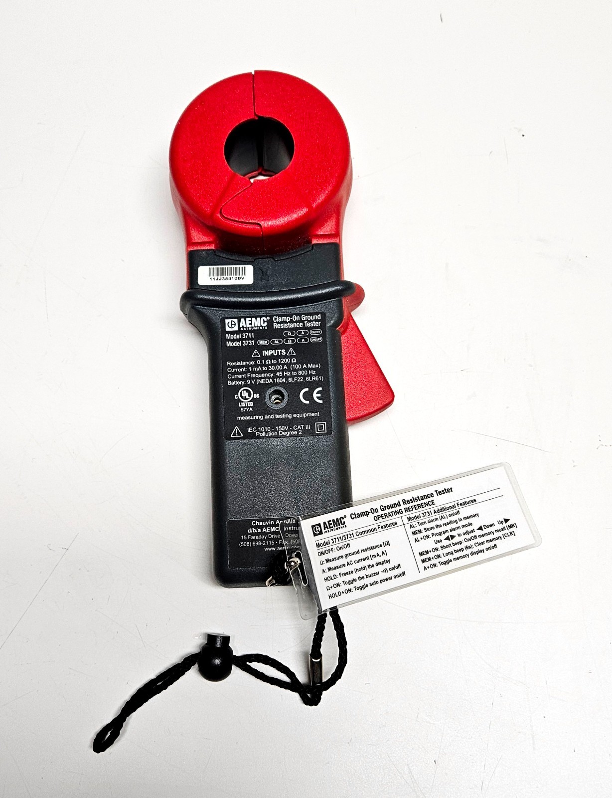 AEMC 3731 Clamp-On Ground Resistance Tester Meter w/Calibration Loop Very Clean
