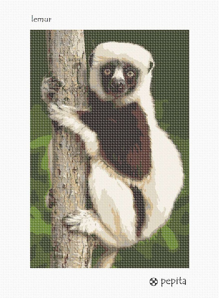 Lemur  Needlepoint Kit or Canvas