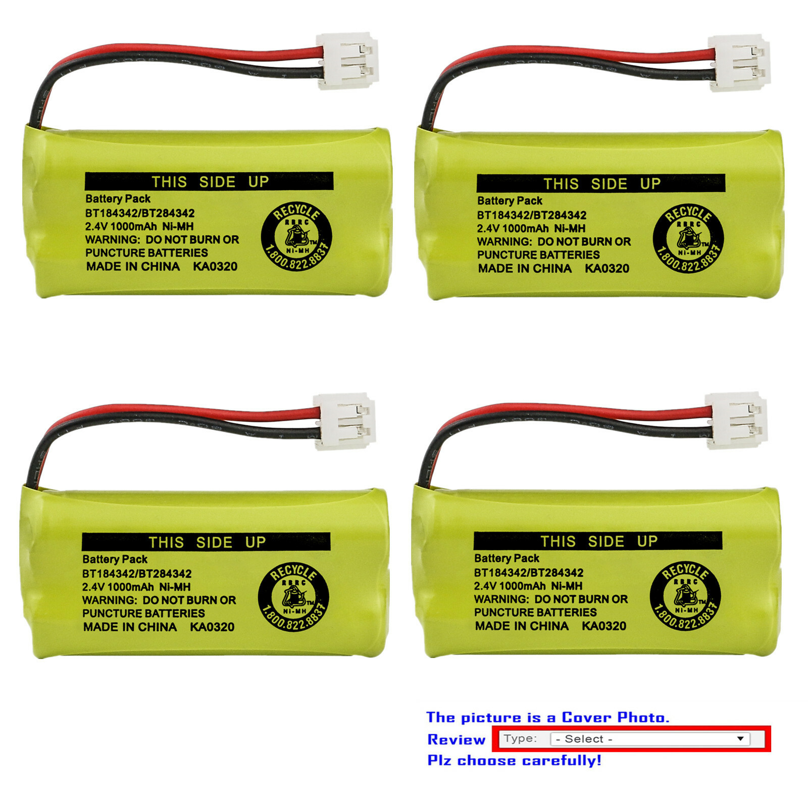 Kastar 2.4V 1000mAh Battery for AT&T BT6010 BT8000 BT8001 BT8300 SB67030 SB67040