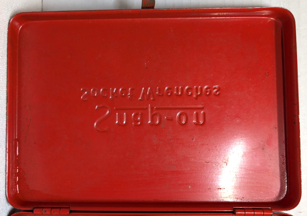 VINTAGE SNAP ON SOCKET WRENCHES EMPTY BOX FOR 1/4 SOCKET SET 8"x5-3/4"x1"