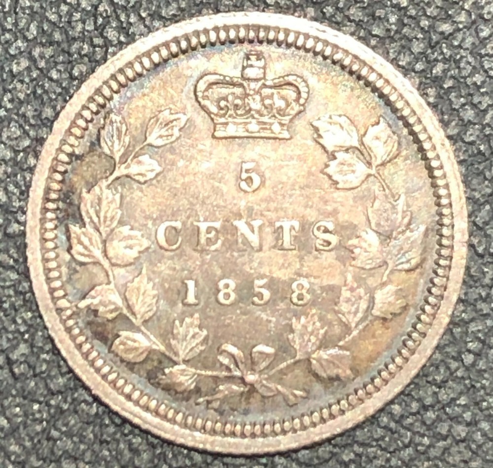 1858 Canada Silver 5 Cent