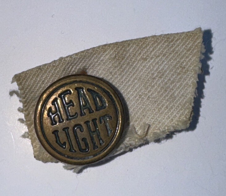 Vintage Head Light Overalls Brass Button with Stud Shank