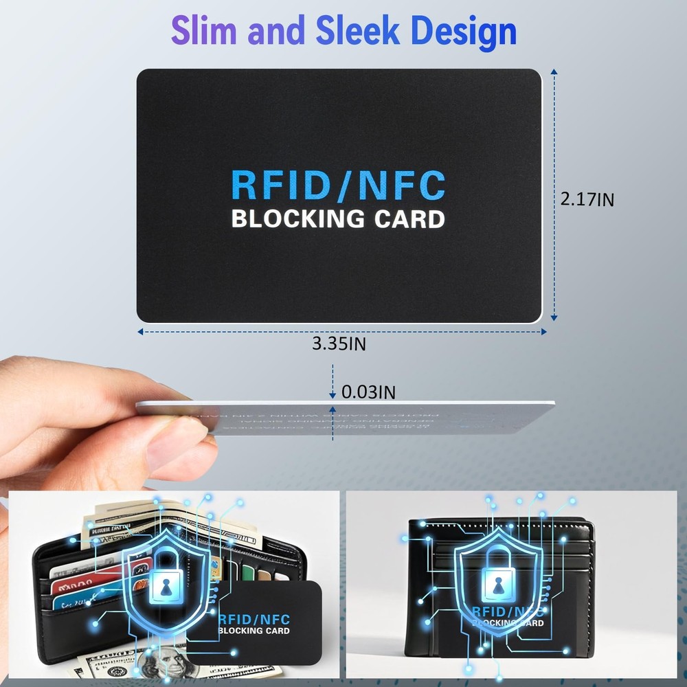 RFID Blocking Card 5 Pack Contactless NFC Credit Debit Card Protector