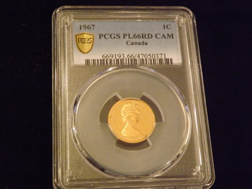1967   1 C             CANADA           PCGS   PL 66 RD