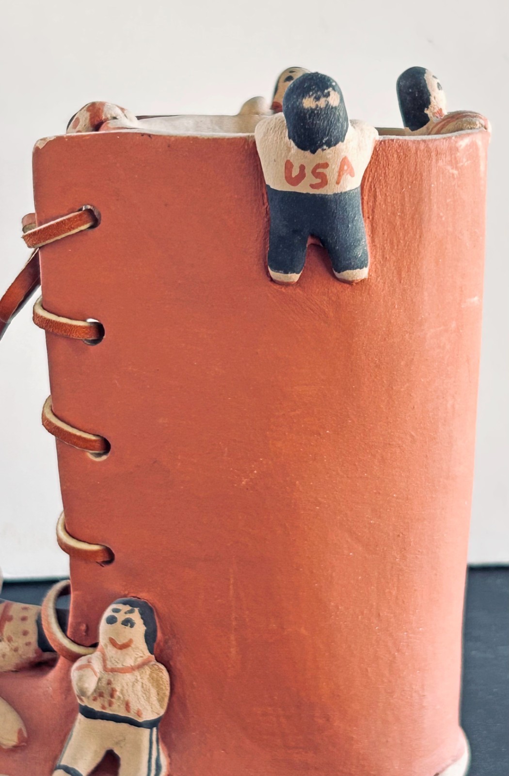 Jemez Pueblo Storyteller Pottery Figure Moccasin Boot Diane Lucero Damaged C610