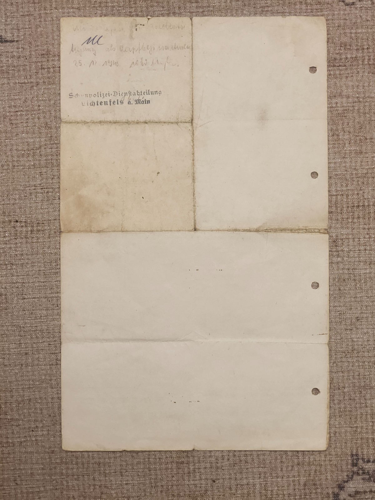 WW2 Germany Air Force POW Certificate of Discharge 1945 Used