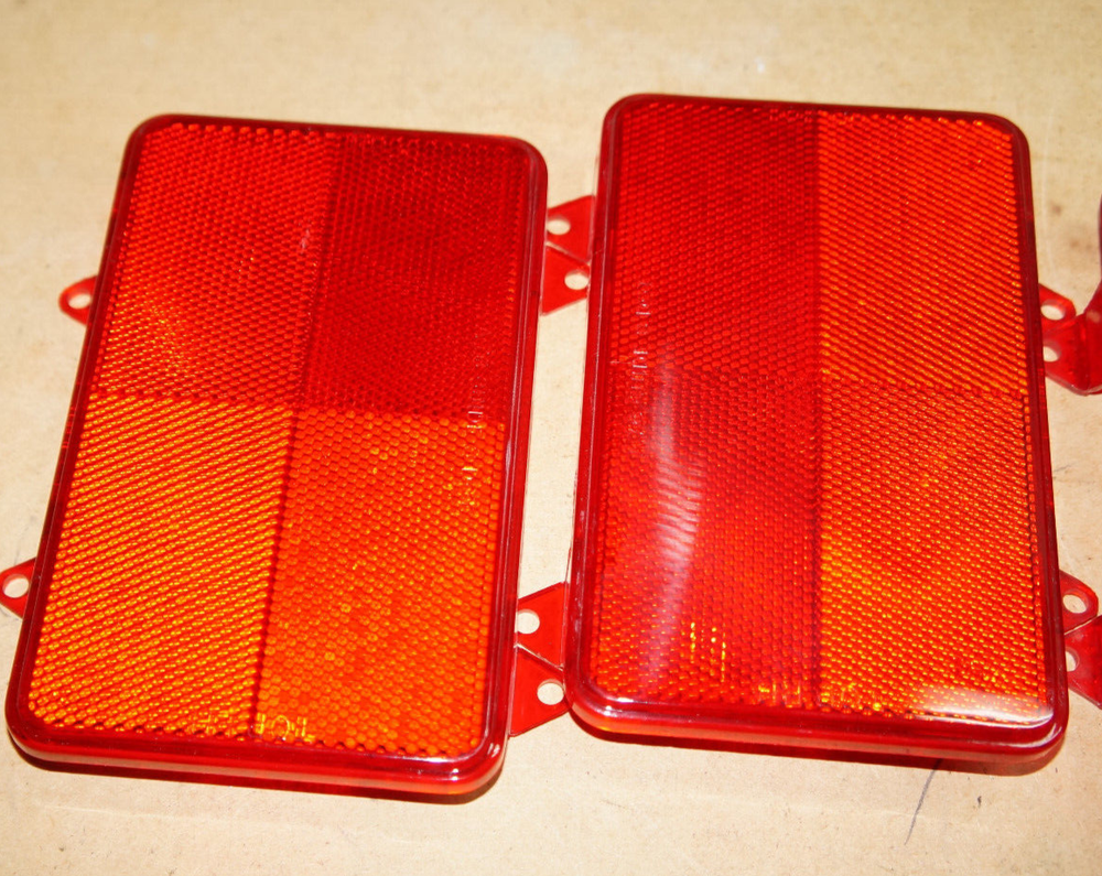 Tail Stop Light RED Lens - Rectangular Rectangle 4-hole A76 GUIDE DOT 6.5" x 4"