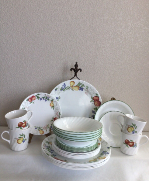 27 Pc Set Chutney Corelle Dinnerware Dinner, Bread/Desert, Saucer, Bowls, Cups