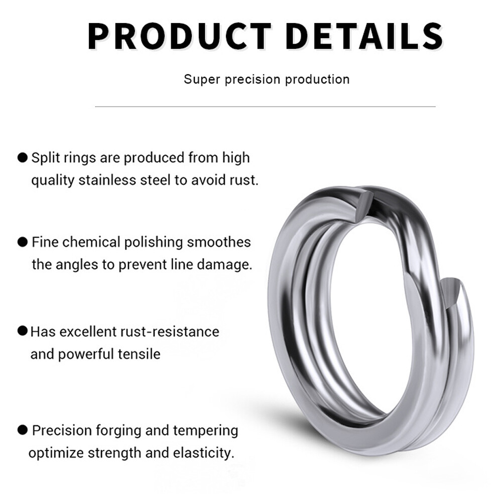 100 Stainless Steel Fishing Split Rings 25LB-350LB Heavy Saltwater Duty Big Game