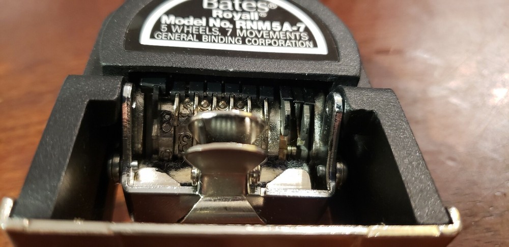 Bates Royall Automatic Numbering Machine Model RNM5A-7