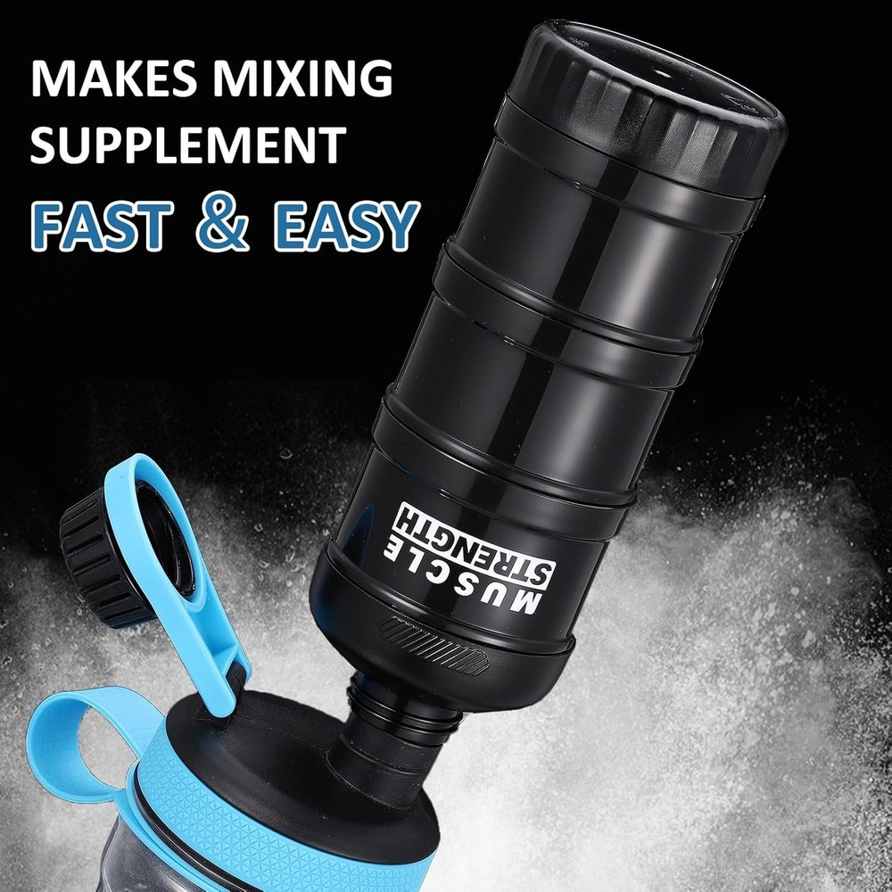 Protein Powder Container with Funnels Stand 3 Stackable 2 Pcs
