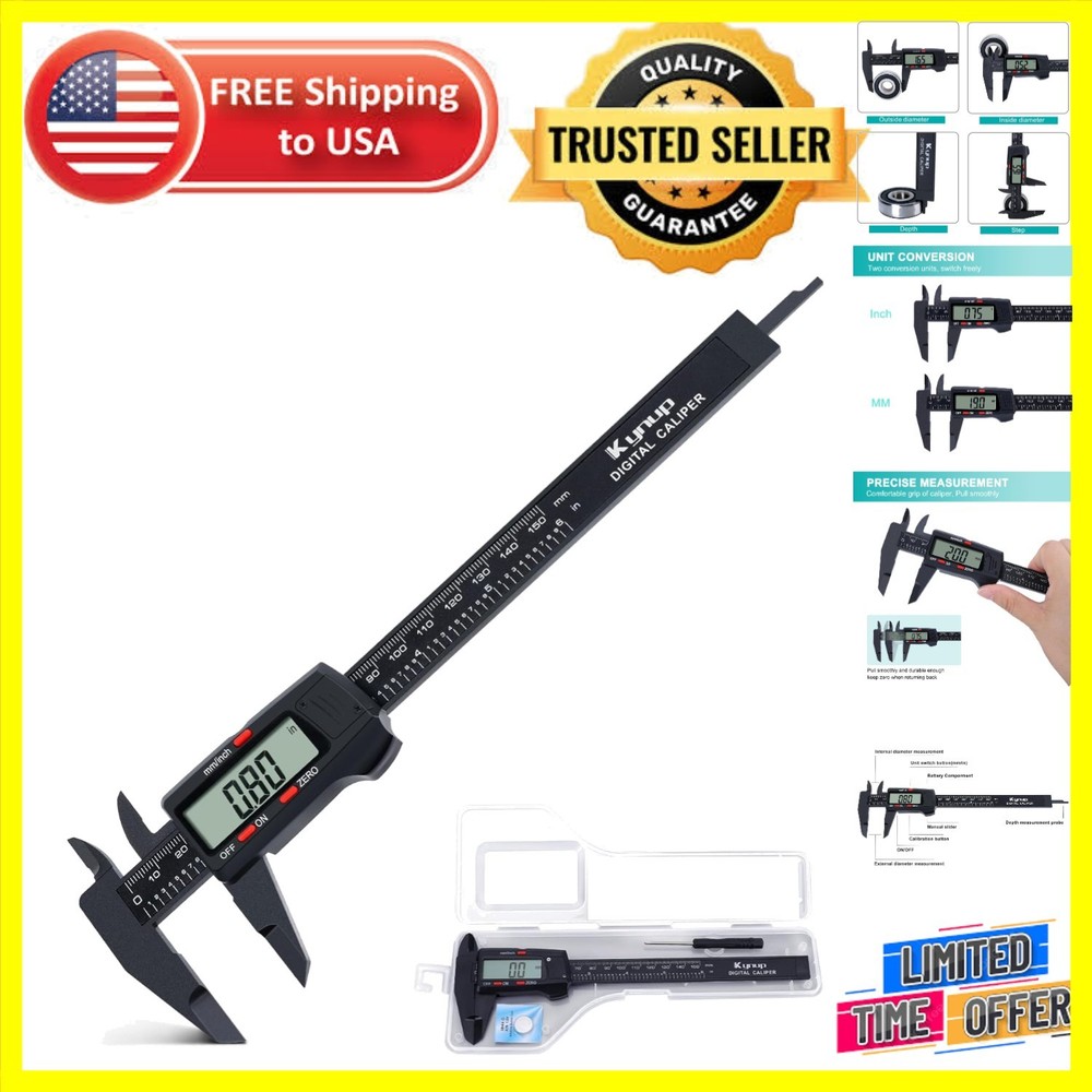 Precision Digital Caliper with Auto-Off 6" Measuring Tool - Accurate & Efficient