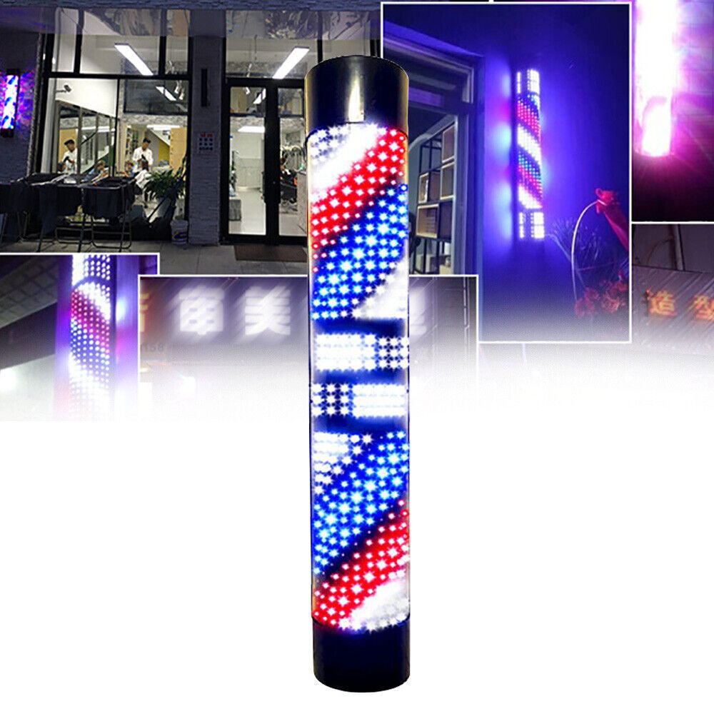 Rotating LED Barber Pole Light – Waterproof Wall Sign for Salons