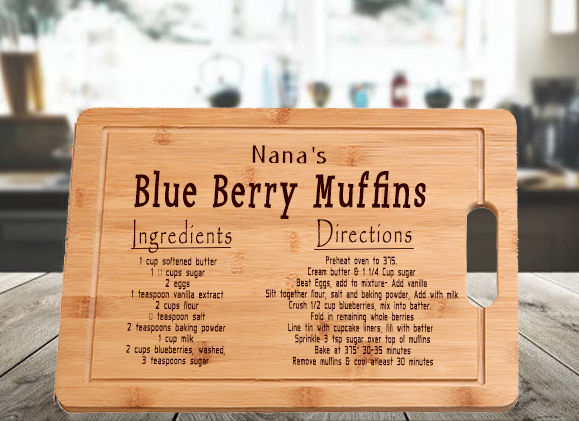 Recipe Cutting Board Personalized Engraved | Custom Gift |Kitchen Decor Memorial