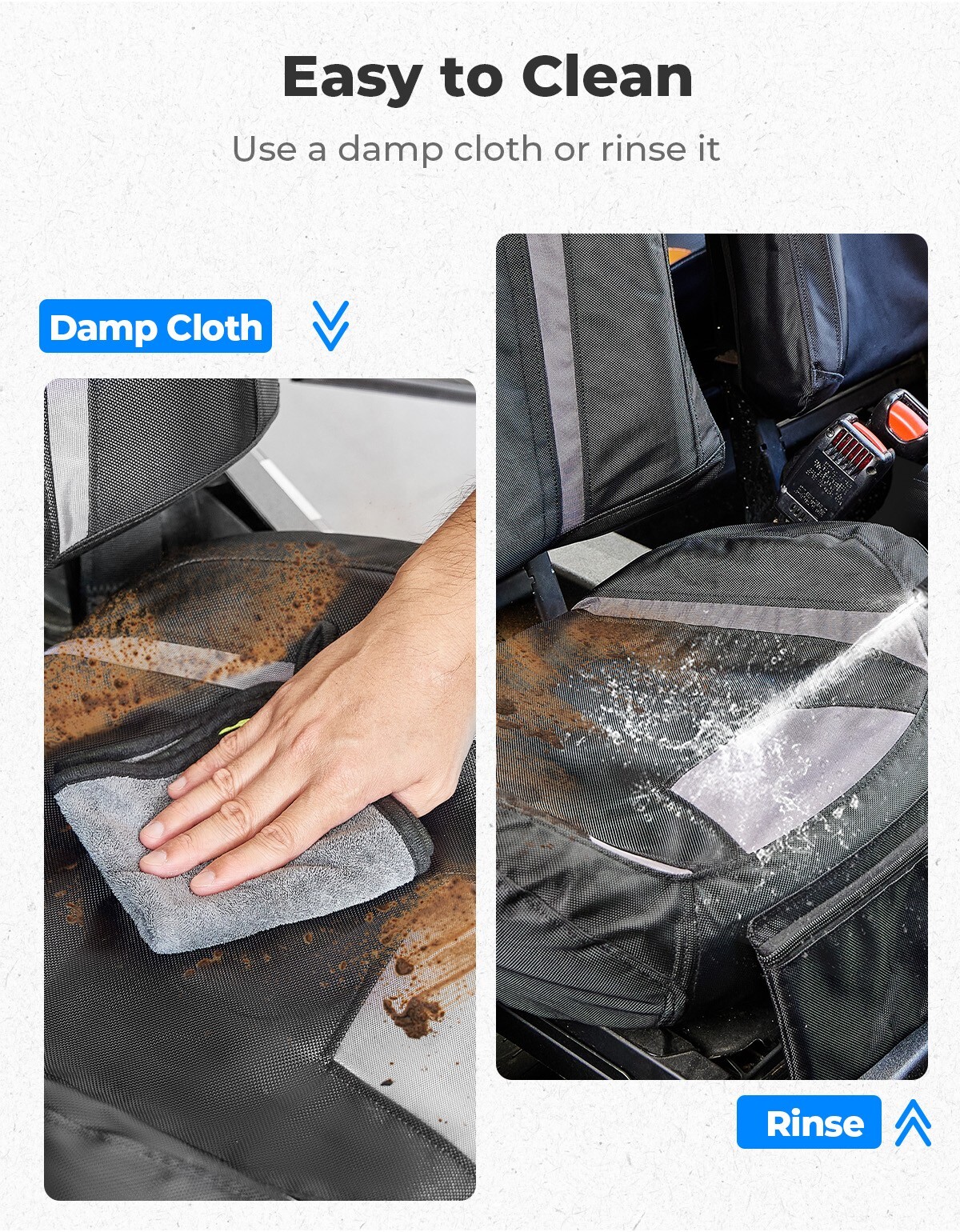 KEMIMOTO 1680D UTV Seat Covers W/ Pocket for Polaris RZR XP 1000 2014-2023