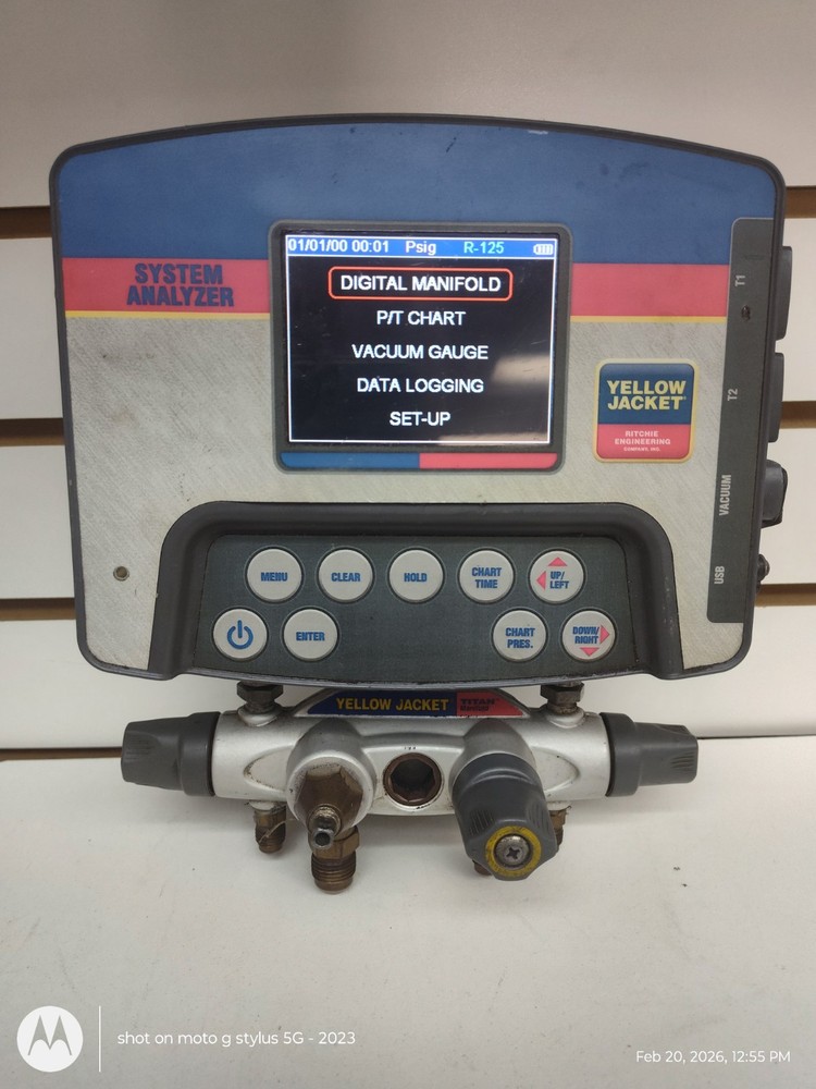YELLOW JACKET 40815 REFRIGERATION SYSTEM ANALYZER ..MISSING LEFT KNOB!!!