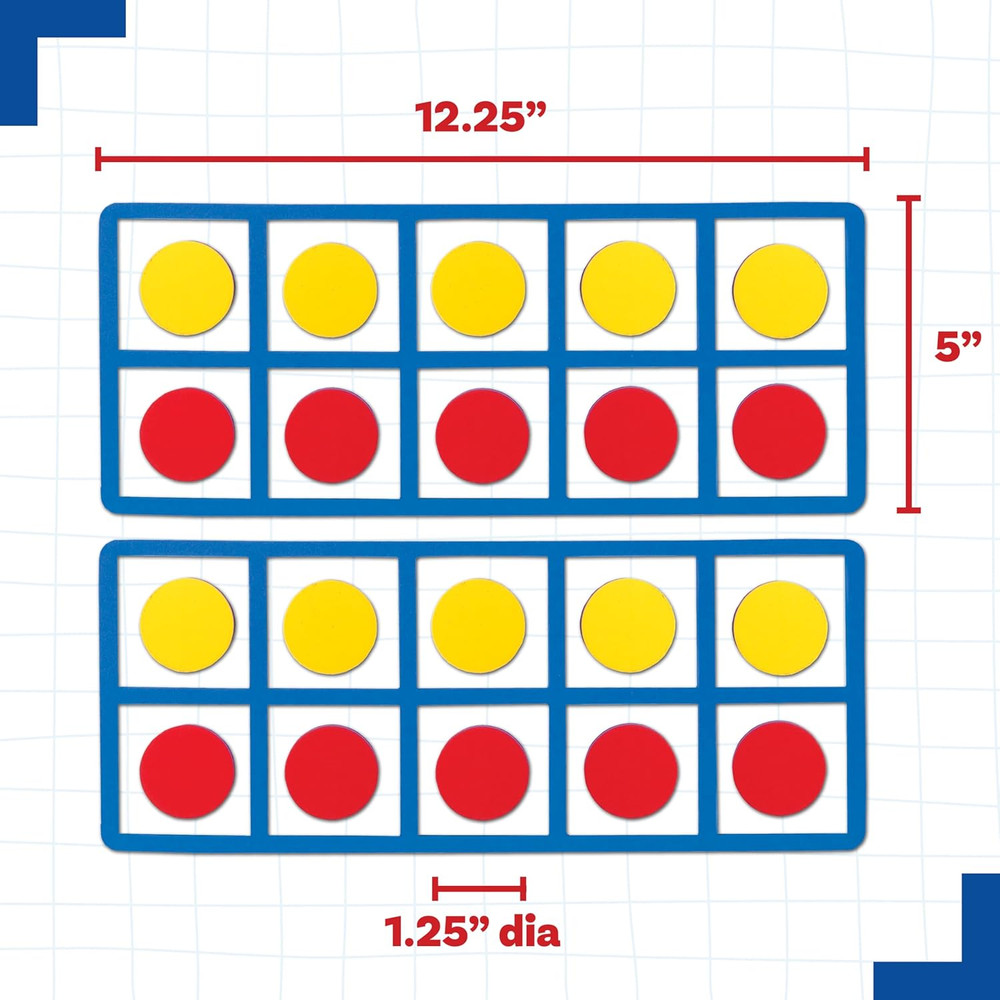 Giant Magnetic Foam Ten Frames | Early Math Manipulative | 2 Frames with 20 Disk