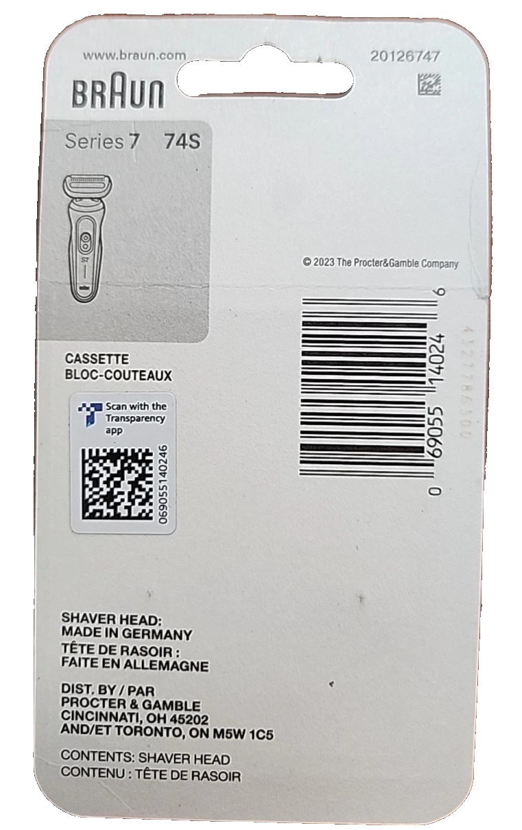 Braun Series 7 74S Electric Shaver Replacement Head Blade Cutter Silver Fits S7