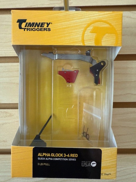 Timney Competition Trigger 3lb Pull RED Alpha Glock 17 19 22 23 34 Gen 3 & 4