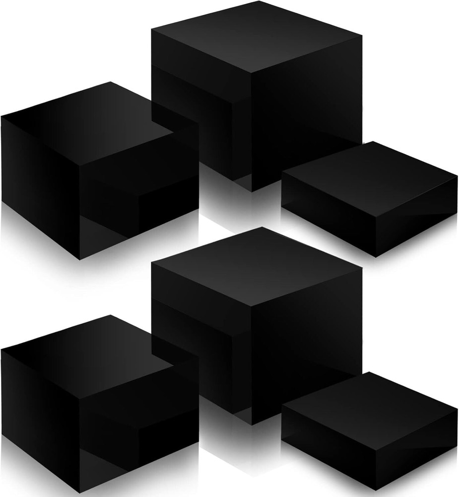 6 Pcs Acrylic Display Risers Acrylic Boxes Acrylic Display Nesting Cubes Black