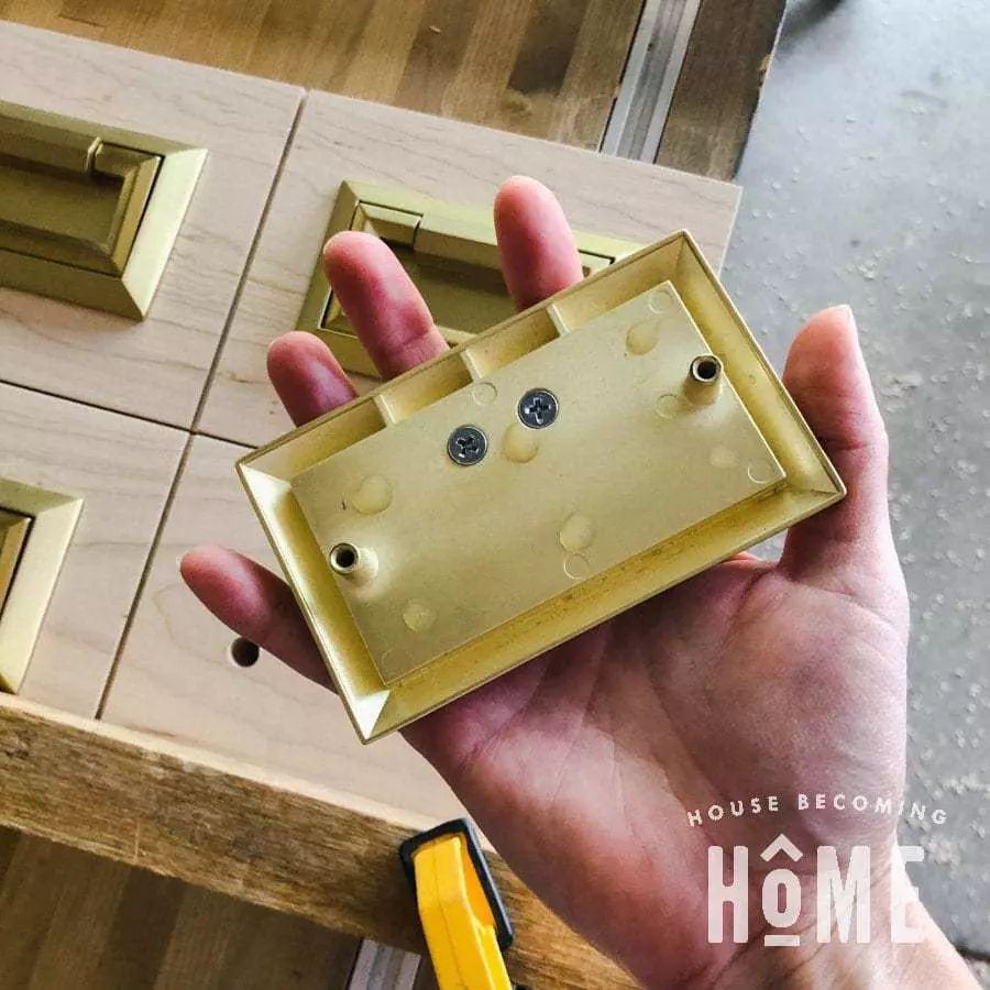 3" External Campaign Pull Bronze with Gold Highlights