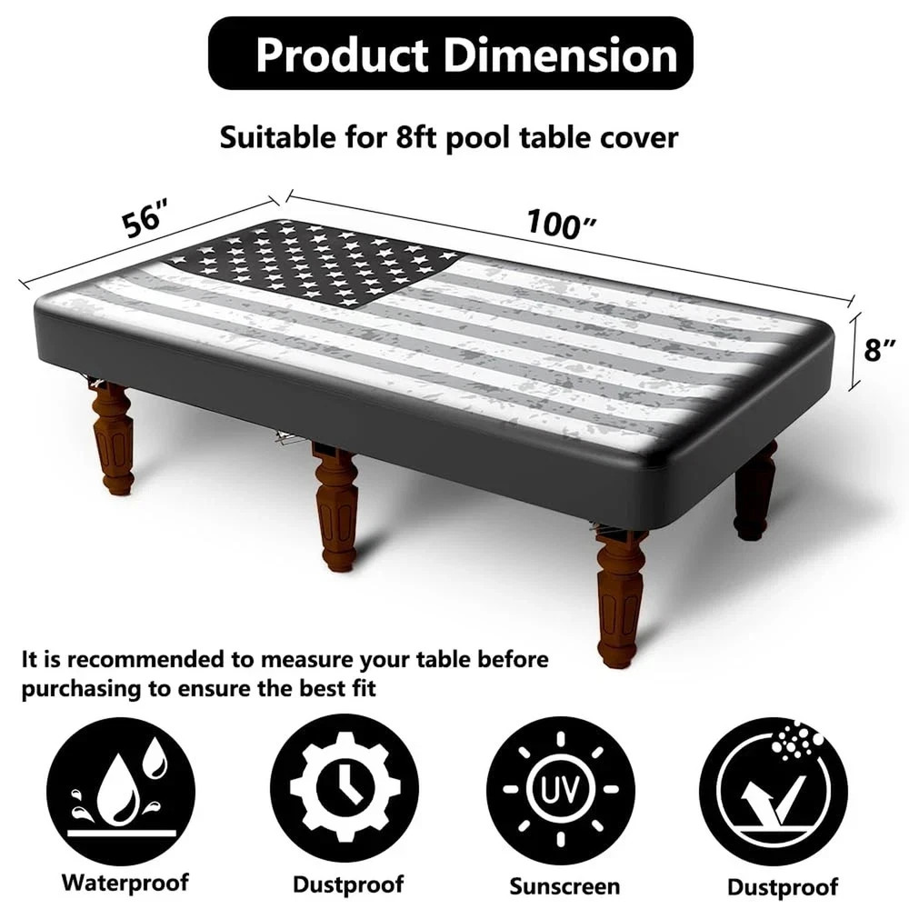 Pool Table Cover 8ft,Billiard Table Covers Waterproof Custom Tablecloth Dust ...