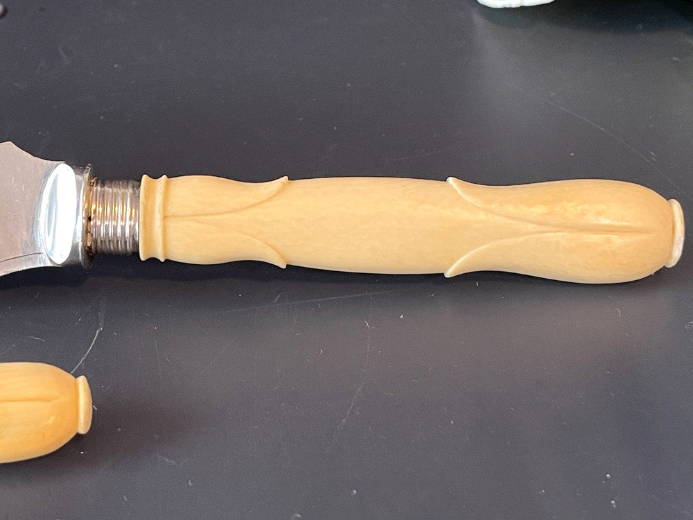 Antique Victorian Silver Plate Serving Fish Knife & Fork Set