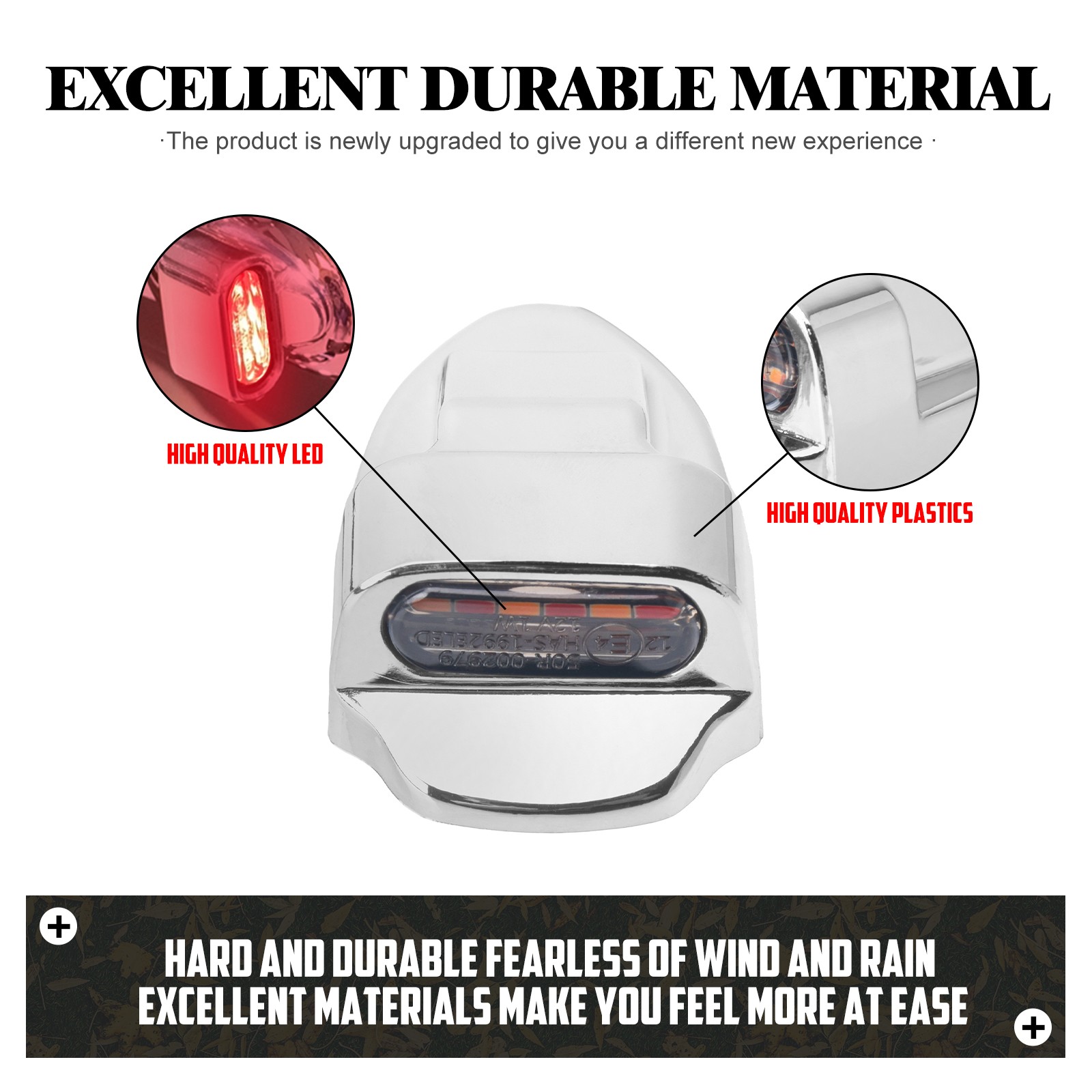 Chrome Rear Fender Strut Turn Signals LED Light For Harley Softail FXSTB 2000-25