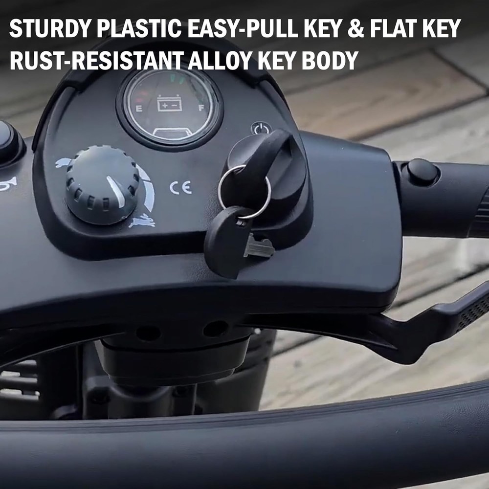 Mobility Scooter Replacement Easy Pull Key Set Compatible with Multiple Models