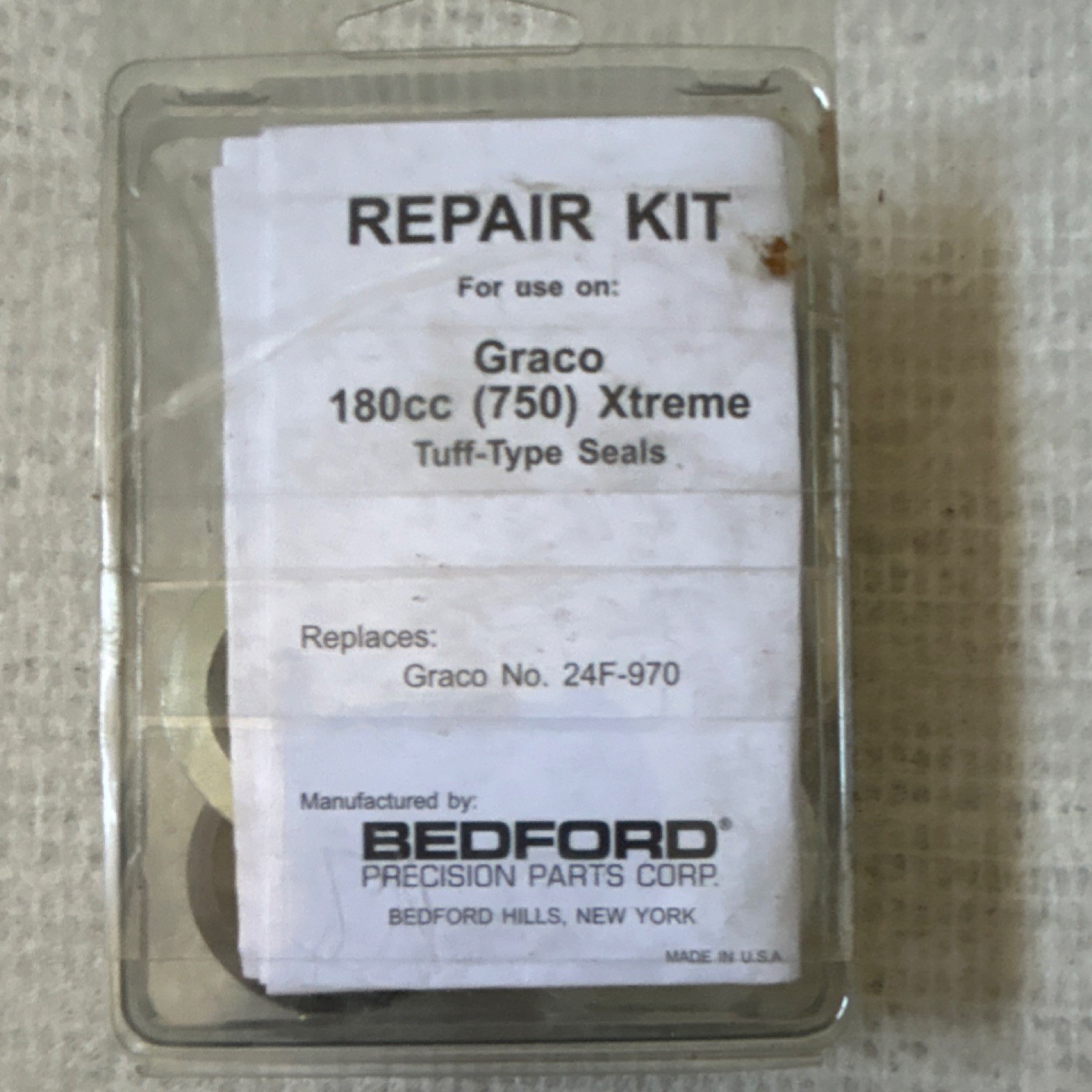 Bedford Repair Kit 24F-970 for Graco 180cc (750) Xtreme w/ Tuff-Type Seals