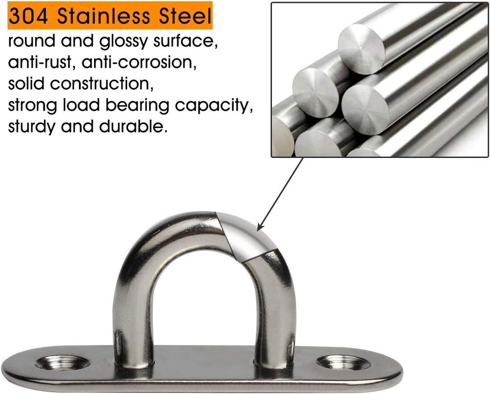 10-Pack 304 Stainless Steel Ceiling Hook Ring Hooks 1. 8 inch M5 Strip Type E...