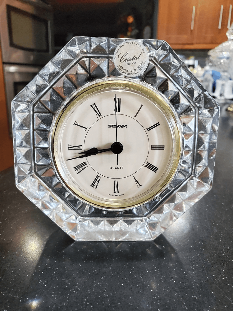 Staiger Crystal Quartz Desk Clock West Germany Octagon