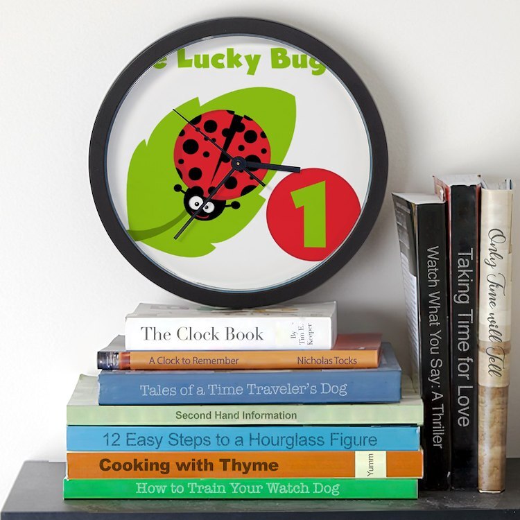 CafePress LUCKYBUGFIRSTBDAY 10" Wall Clock (1050162888)