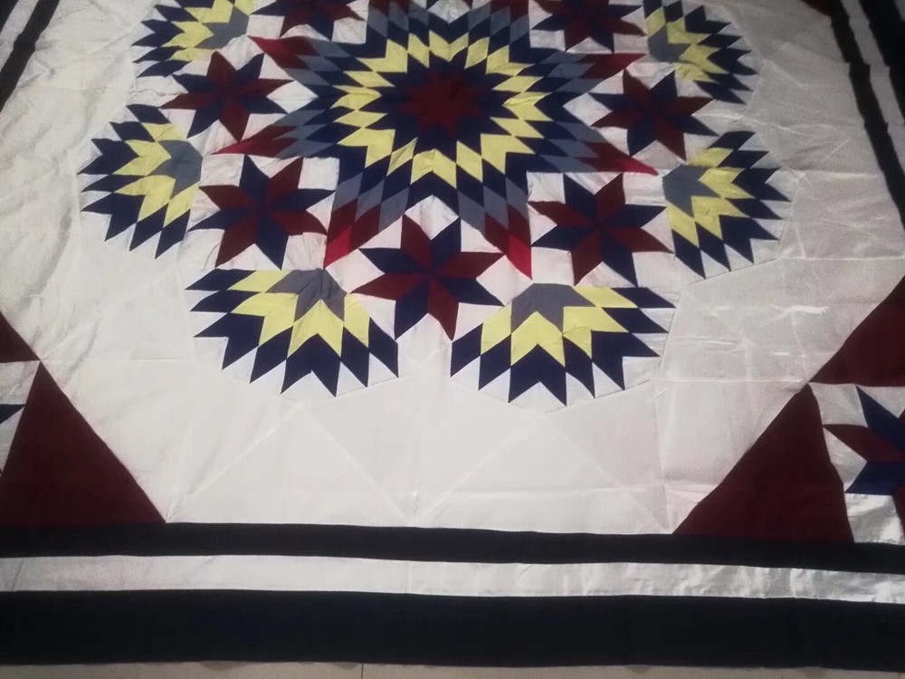 Queen Size machine pieced patchwork quilt top #153