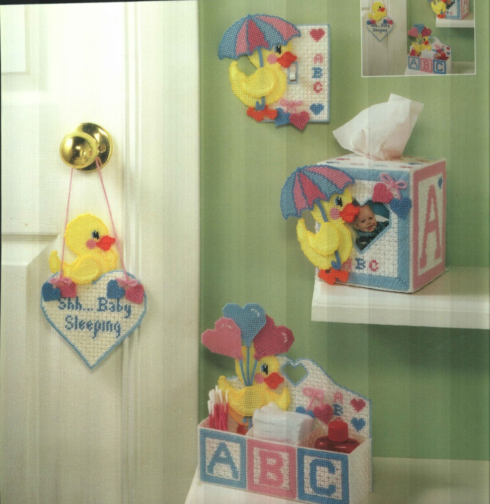 ABC DUCK TISSUE COVER CADDY & MORE PLASTIC CANVAS PATTERN INSTRUCTIONS