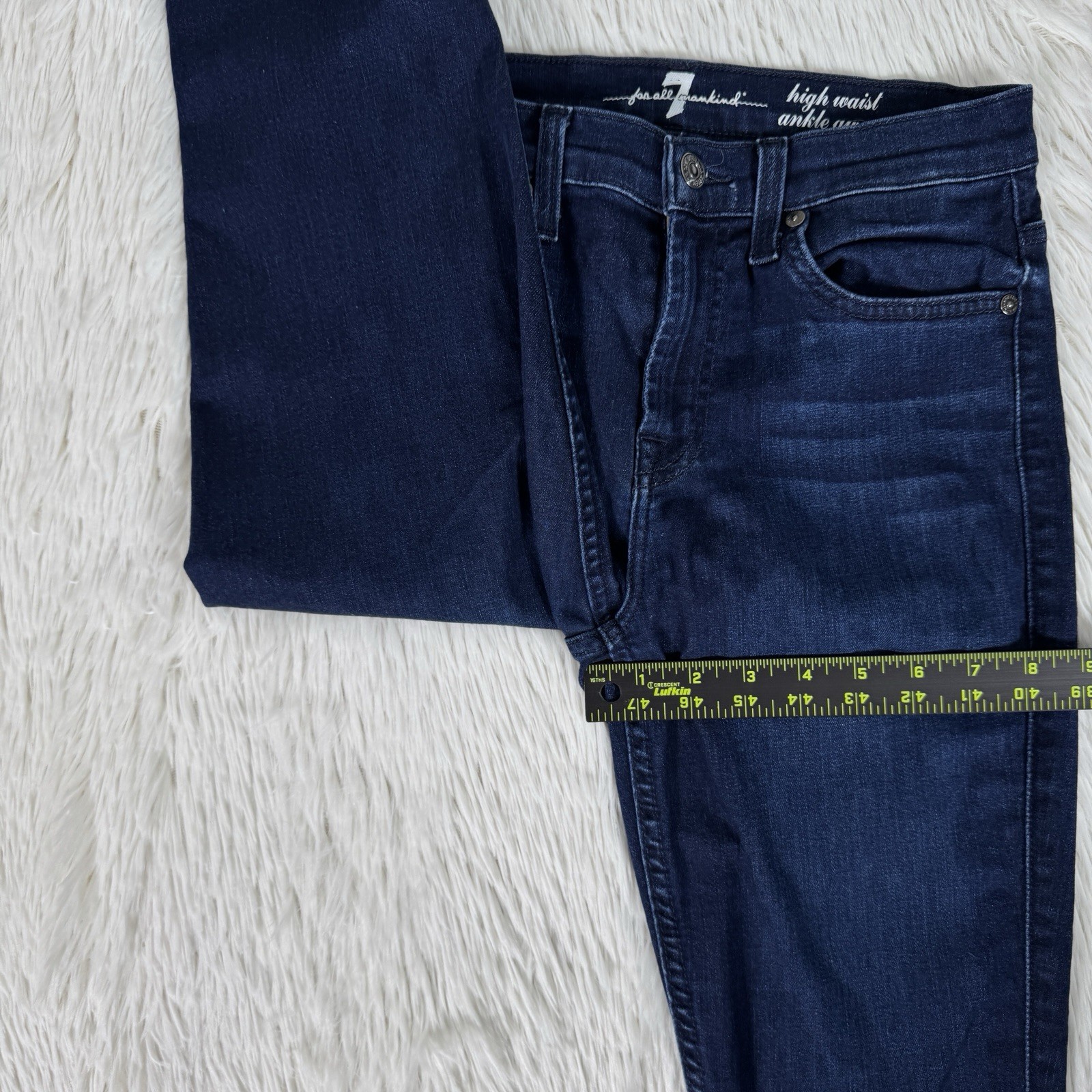 7 For All Mankind Gwenevere Dark Wash High Waist Ankle Denim Jeans Women's 26